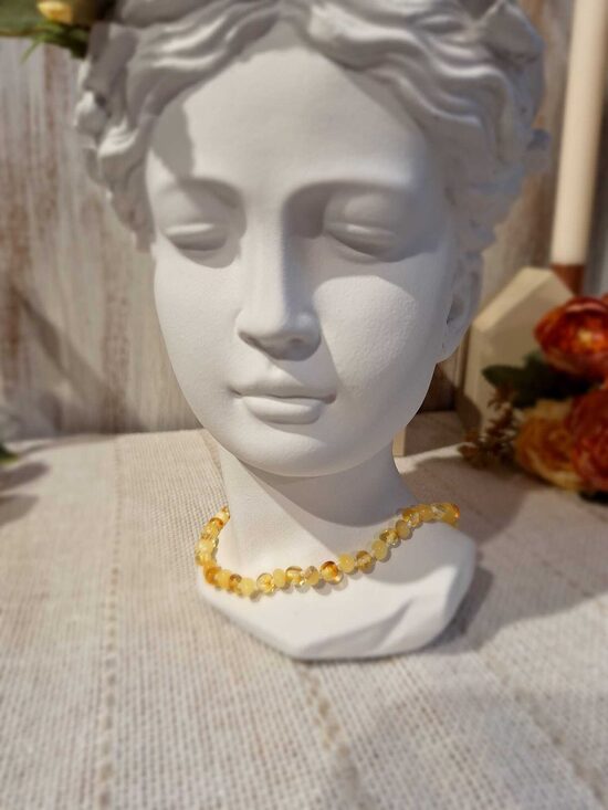 Dzintara krellītes pulētas gaišā medus krāsā 32cm